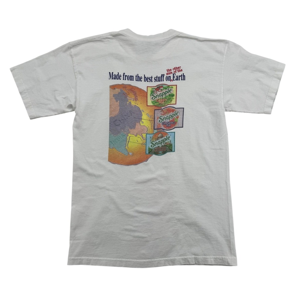 VTG Bay Side Snapple Exotic Teas Shirt Mens Large White Good Graphic Tee USA